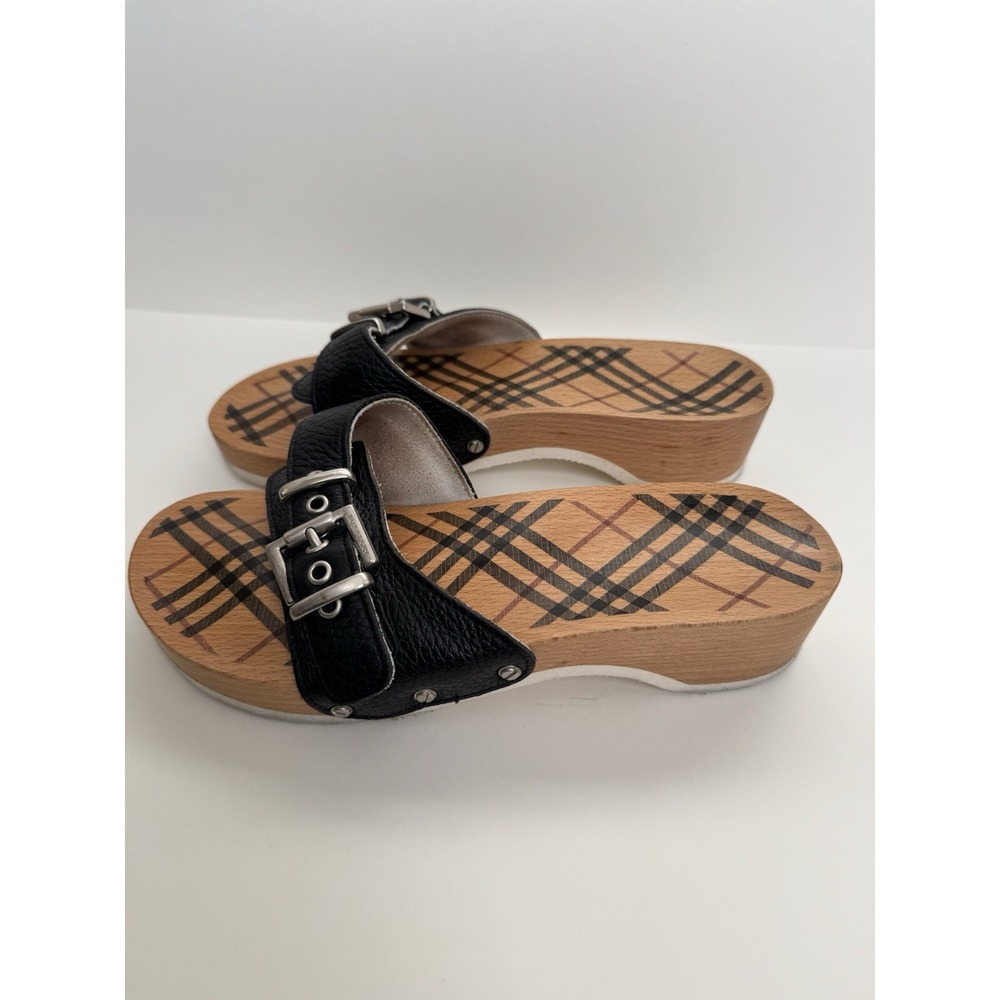 Burberry‎ - Wooden And Leather Slippers Size 6